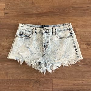 Light Wash Denim High Waisted Shorts